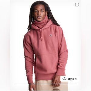 Champion Hoodie With Two Detachable Masks Color: Pink (Sandalwood Red), Size: S